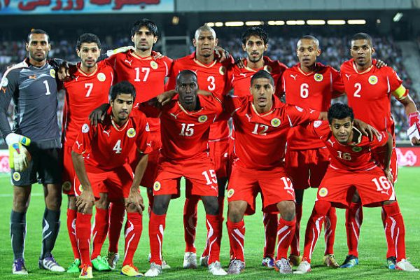 TEHRAN, IRAN - OCTOBER 11: Bahrain players line up for a team photo prior to the 2014 World Cup Asian qualifying match between Iran and Bahrain at Azadi Stadium on October 11, 2011 in Tehran, Iran. (Photo by Amin Mohammad Jamali/Gallo Images/Getty Images)